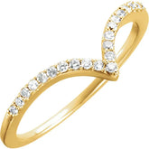 1/6 CTW Natural Diamond V Ring